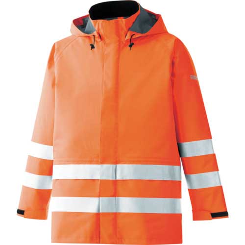 ミドリ安全 雨衣 レインベルデN 高視認仕様 上衣 蛍光オレンジ 3L RAINVERDE-N-UE-OR-3L