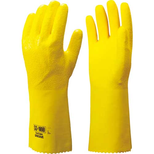 SHOWA ポリウレタン製オールコート裏布付き手袋 SD-1000 イエロー Lサイズ SD-1000-L