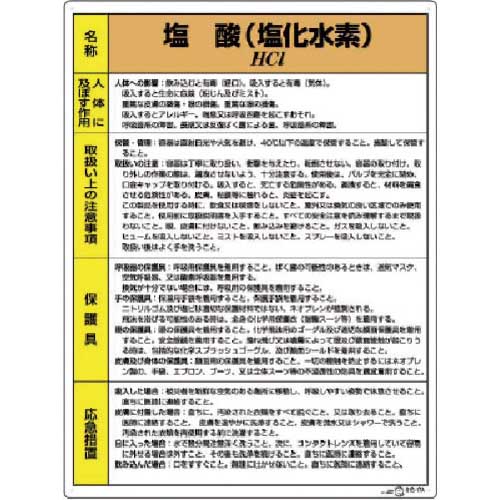 【廃番】ユニット 特定化学物質標識 塩酸 815-17A