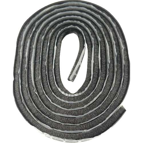 槌屋 屋外用すき間モヘアシール ブラック 6mm×7mm×2.5m NO6070 BK