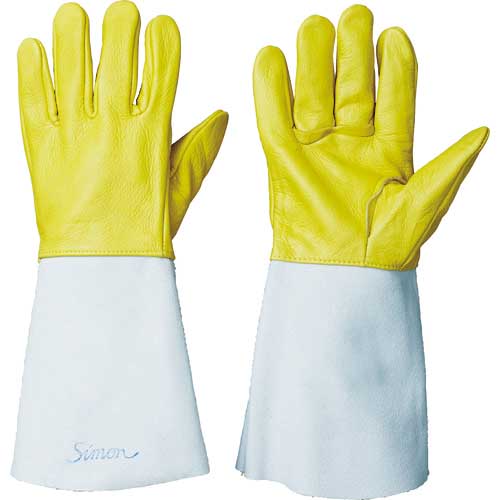 シモン溶接革手袋 : simon(シモン) 牛床革 3本指 溶接用手袋 全長約35cm