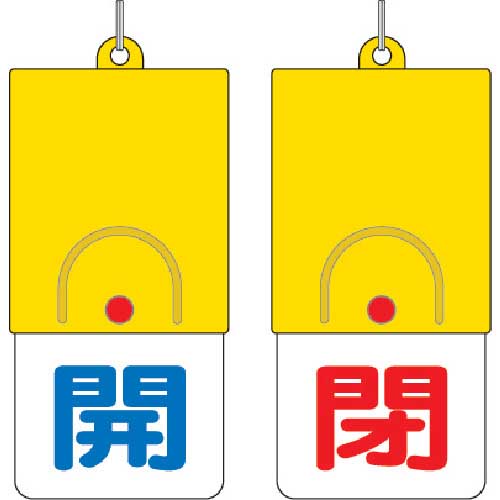 ユニット 回転式両面表示板 開:青文字 閉:赤文字 101×48 857-31