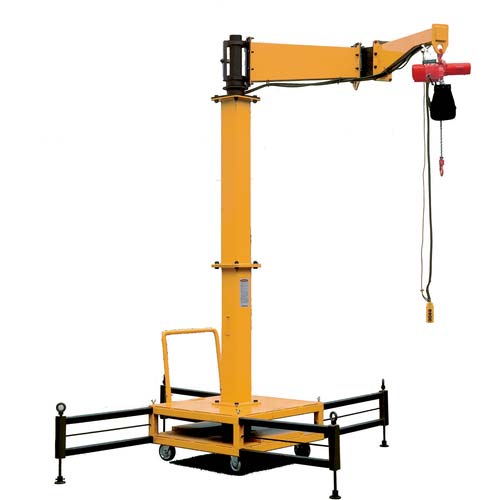 スーパー 二速型電動チェーンブロック付ジブクレーン 移動式 αSBタイプ 定格荷重0.1t アーム長さ2m JBCT1020C