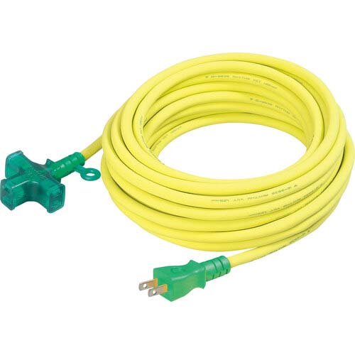 NICHIDO 延長コード 十字型トリプルランプ付 100V 2芯 10m LT2-10