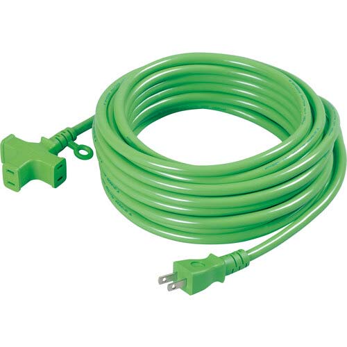 NICHIDO 十字トリプル延長コード アース無し 10m 緑 MRS-10-G