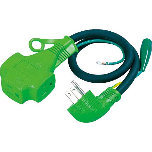 NICHIDO トリプルポッキン延長コード Lヘナトリプルポッキン アース付 0.5m PPTL-0.5E