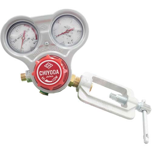 千代田 アセチレン用調整器スタウト乾式安全器内蔵型 SRA-A