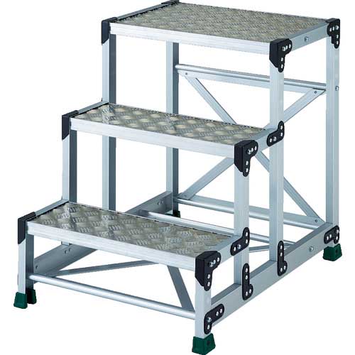 TRUSCO アルミ合金製作業台 縞鋼板 3段 高さ0.75m 600X400 TSFC-3675