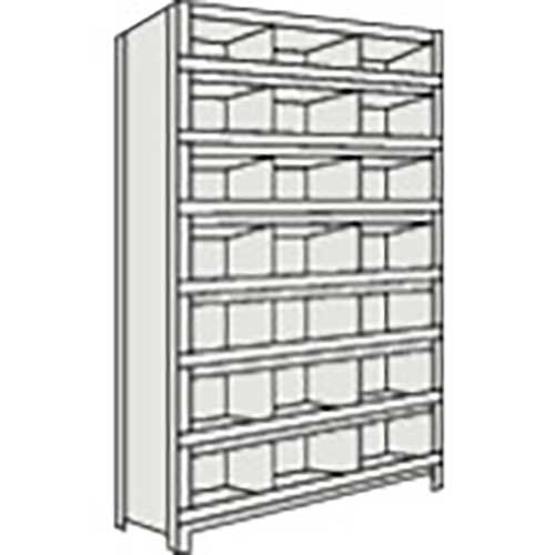 TRUSCO スチール製軽量ボルト式棚 縦仕切前当付 W875×D300×H2100 3列7段 ネオグレー 73V-58