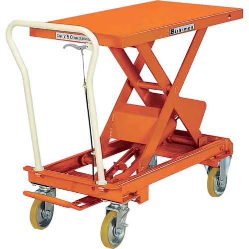 Bishamon ハンドリフター リフターBX(手動式)(足踏みペダル式) 均等荷重750kg テーブル寸法1010×518mm BX-75