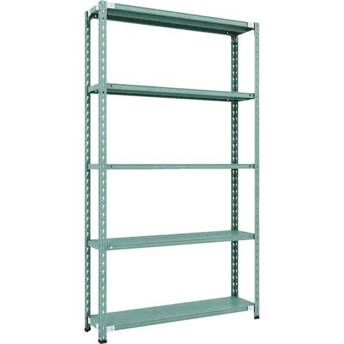 TRUSCO CB型セミボルトレス軽中量棚 1200X300XH21005段 グリーン CB-7435-GN