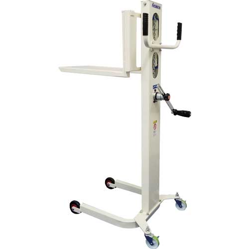 KSK フォーク式リフター キャリーリフト 後車輪自在ストッパー付 均等荷重60kg ハンドル回転数13回 CL60