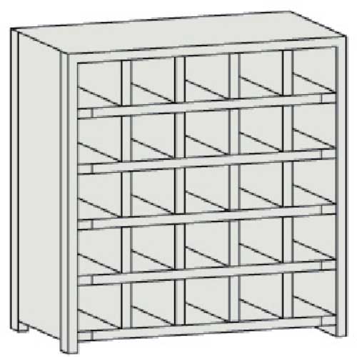 TRUSCO KA型区分棚コボレ止め付 5列 KA-5