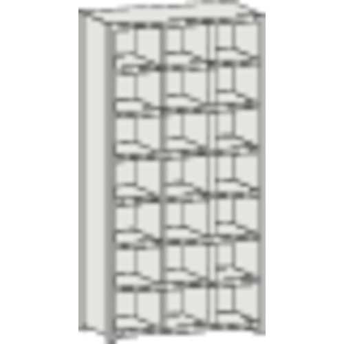 ＴＲＵＳＣＯ　スチール製区分棚　ＫＣ型　コボレ止めなし　８８９Ｘ２６４ＸＨ１８０２　４列５段　　KC-4050　504-1449 トラスコ TRUSCO KC型区分棚コボレ止めなし 889×264×H1802 4列7段 KC