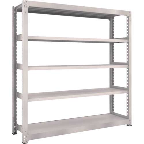 TRUSCO スチールラック M5型中量棚 1800×471×H1800 5段 単体 ネオグレー M5-6655