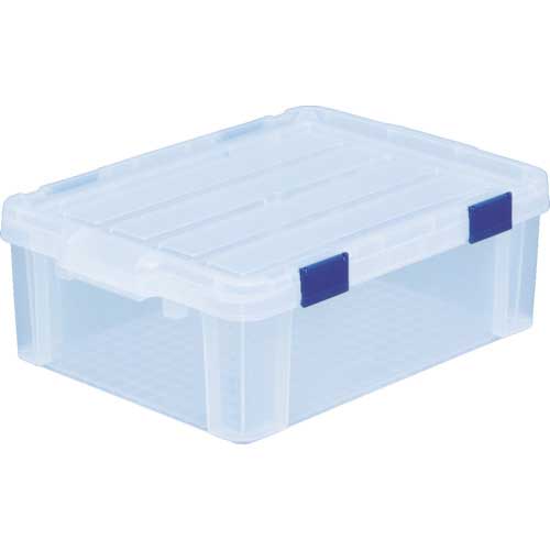 【廃番】アイリスオーヤマ 227592 密閉バックルコンテナ クリア/ネイビー 21.3L MBR-22-C