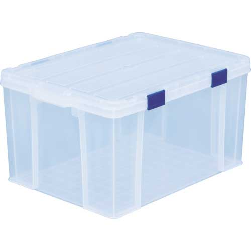 【廃番】アイリスオーヤマ 227594 密閉バックルコンテナ クリア/ネイビー 58.7L MBR-65-C