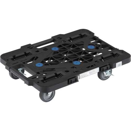 TRUSCO 樹脂製平台車 ルートバンメッシュタイプ 515X385 4輪自在 ストッパー付 黒 MPK-500JS-BK