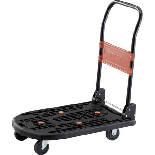 【廃番】TRUSCO 樹脂台車 カルティオ(スチールハンドルタイプ)折畳 780X490 黒 ブレーキなし MPK-720-BK