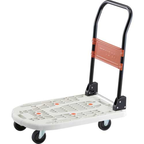 【廃番】TRUSCO 樹脂台車 カルティオ(スチールハンドルタイプ)折畳 780X490 白 ブレーキなし MPK-720-W