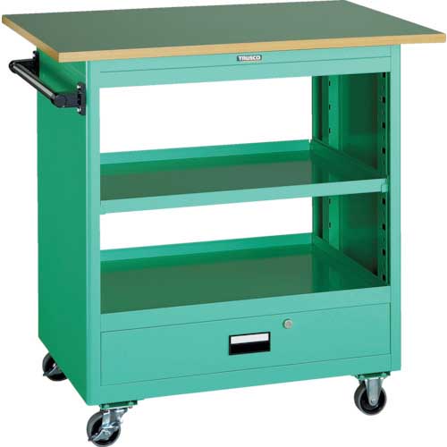 TRUSCO スチール製ワゴン(溶接一体構造) ツールワゴン 750×500×H880 深型1引出 天板付 ホワイト NTS-701T-W