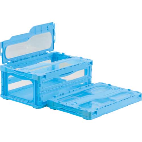 サンコー フタ一体型折りたたみコンテナー マドコンライトC-30B ブルー