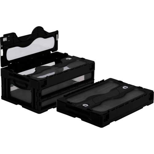 サンコー フタ一体型折りたたみコンテナー マドコンCー30B ブラック