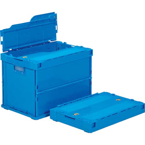 サンコー フタ一体型折りたたみコンテナー 559310 ペタンコC-60B-Bブルー SKPO-C60BB-BL