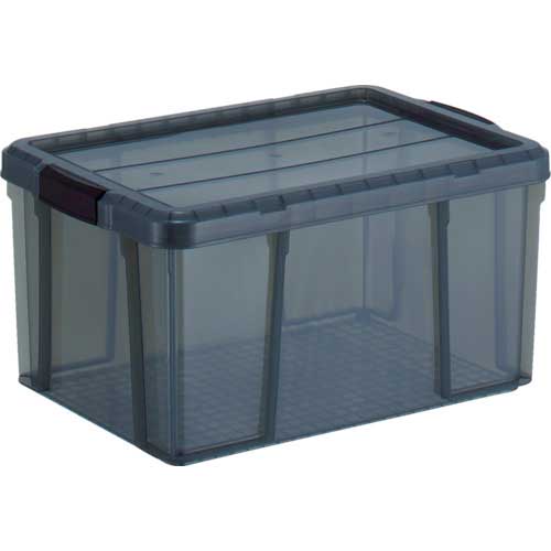 TRUSCO クリアライトボックス 35L 黒半透明 TCR-02-BK