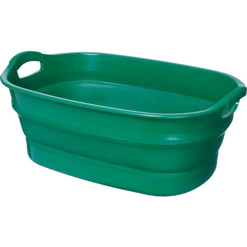 TRUSCO 折りたたみタライ 水抜栓付 グリーン 23L TORT-GN