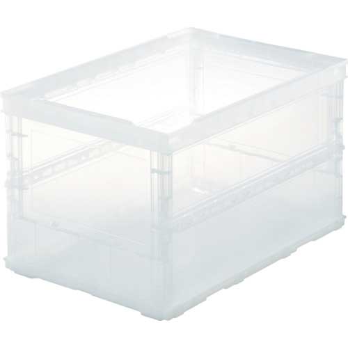 TRUSCO オリコン 薄型折りたたみコンテナ スケルコン 50L 透明 TSK-O50B