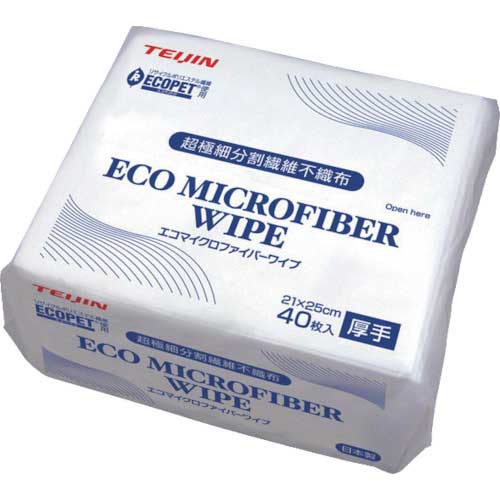 【廃番】テイジン 超極細分割繊維不織布エコマイクロファイバー (40枚入) 7545A688KT1ASU
