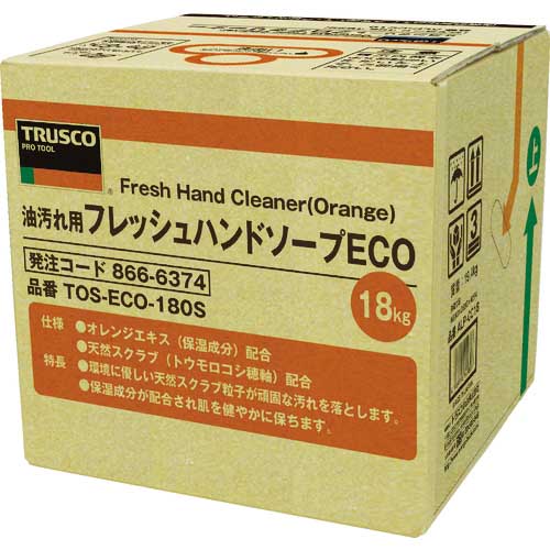 TRUSCO フレッシュハンドソープECO 18L 詰替 バッグインボックス TOS-ECO-180S