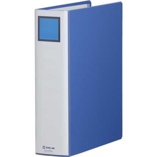 KING JIM キングファイル スーパードッチ<脱・着>イージー A4タテ型 青 とじ厚60mm 600枚 2476A-B