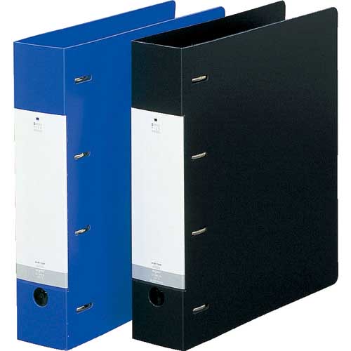 LIHIT リング式ファイル A4 D型リングファイル(タテ型4穴) 青 G1280-8