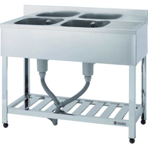 【廃番】アズマ 二槽水切付シンク(SUS430)