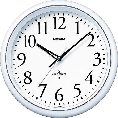 カシオ 電波掛け時計 直径330mm パールホワイト IQ-1050NJ-7JF