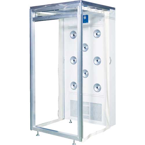 コトヒラ 簡易ブース付エアシャワー 片吹きタイプ 風量10m/min 間口1060×1000×2035mm KAS-SS08