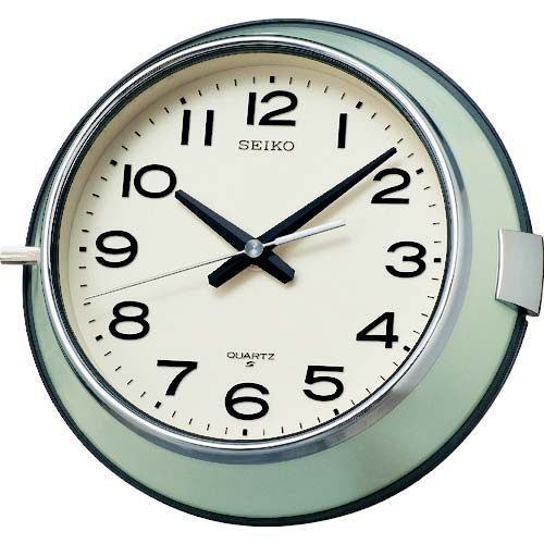 【廃番】SEIKO クオーツ掛時計 防塵型オフィスクロック 直径221×63 金属枠 KS474M