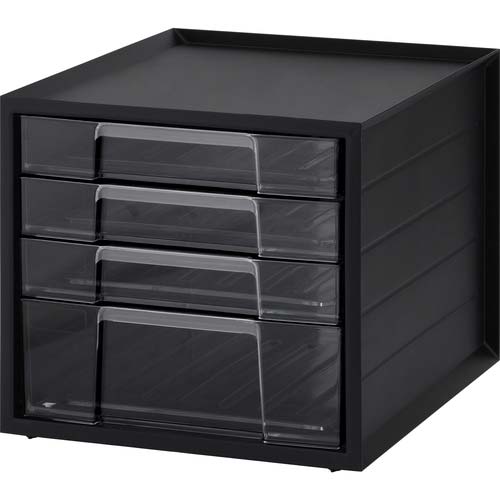 チョットミWindows 創刊準備号 アイリスオーヤマ 207063 レターケース LCJ-4D-BK 4段 ブラックの通販