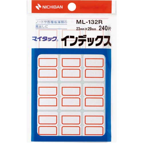 ニチバン マイタックインデックス(アカ) ML-132R 1片:23mmX29mm