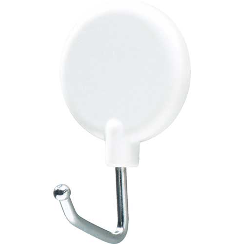 【廃番】オート 強力マグネット丸フック(2個入) 白 固定タイプ 64×38mm 耐荷重2.5kg OH-36M