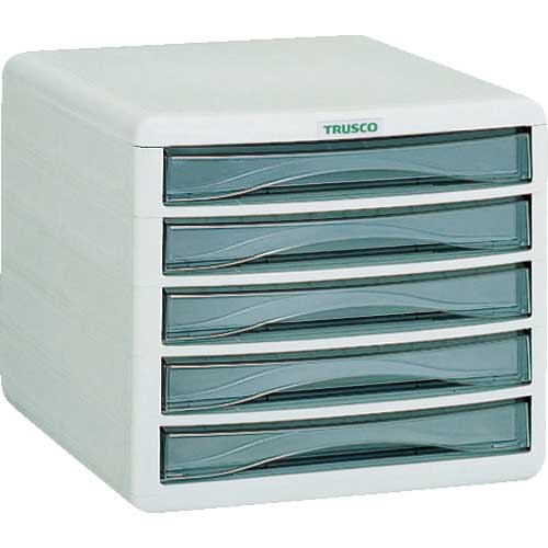 TRUSCO プラスチックレターケース A4浅型タイプ 5段 PA4-S5