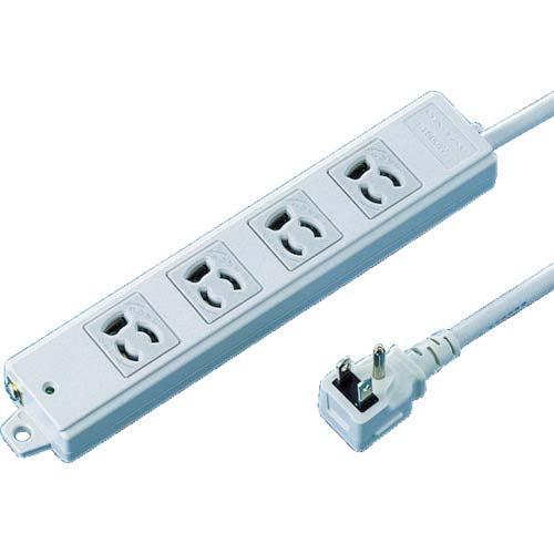 SANWA 工事物件タップ 抜け止めコンセント 4個口 L型 ケーブル長3m TAP-K4L-3