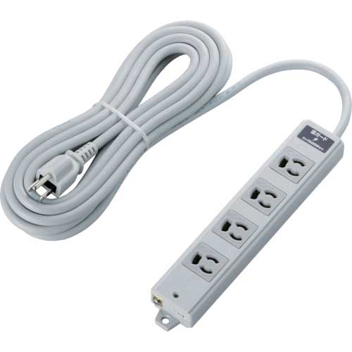 ELECOM RoHs準拠 抜け止 3P 4個口 雷ガード マグネット 5m グレー T-WRMK3450LG/RS