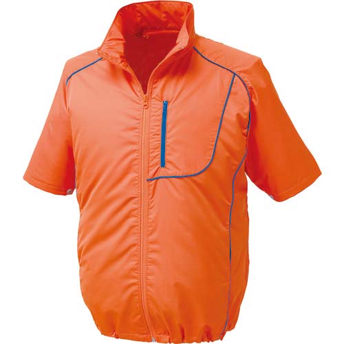 空調服 ポリ製半袖ウエアのみ オレンジ 5L KU91720-C30-S7