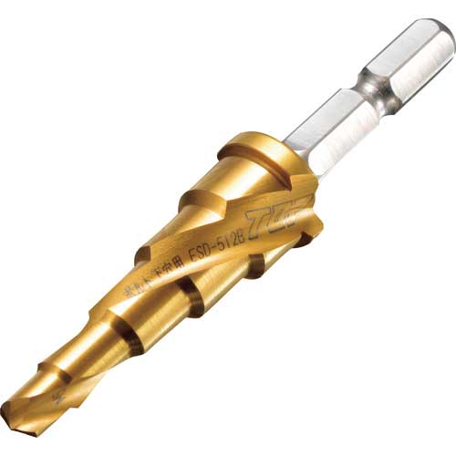 TOP 電動ドリル用ボルト下穴用ステップドリル 5段 穴あけ寸法Φ5.3〜13.0 ESD-512B