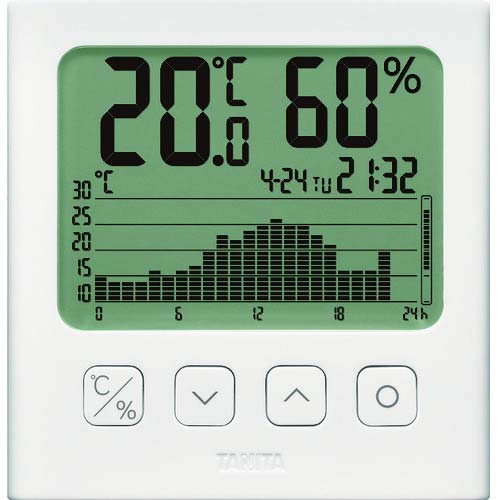TANITA グラフ付きデジタル温湿度計 白色 TT-581