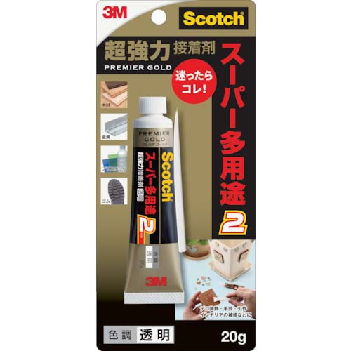 3M スコッチ 超強力接着剤 プレミアゴールド スーパー多用途2 20g 透明 9078