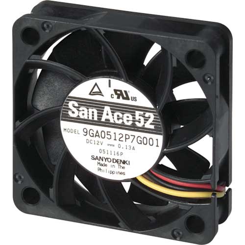 【廃番】SanAce 低消費電力ファン(52×15mm DC12V PWM・パルスセンサ付き) 9GA0512P7H001